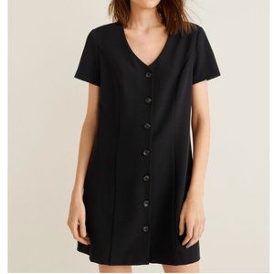Mango parking-h dress- Mango Black Button-Down Dress (Size 8)